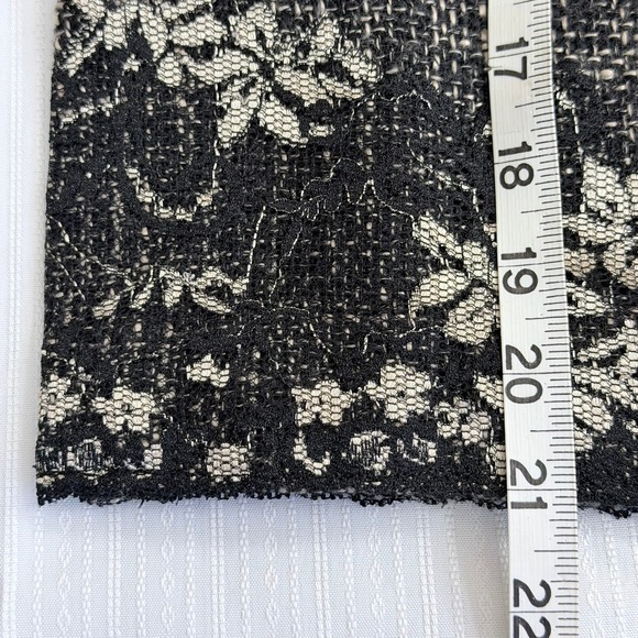 NINE & COMPANY PETITE Black White Tweed Lace Floral Pencil Skirt 10P - Picture 9 of 11